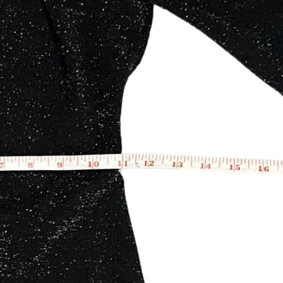 SHEIN Black Shimmer Bodycon Mini Dress XS Long Sleeve Party Glam - Picture 6 of 13